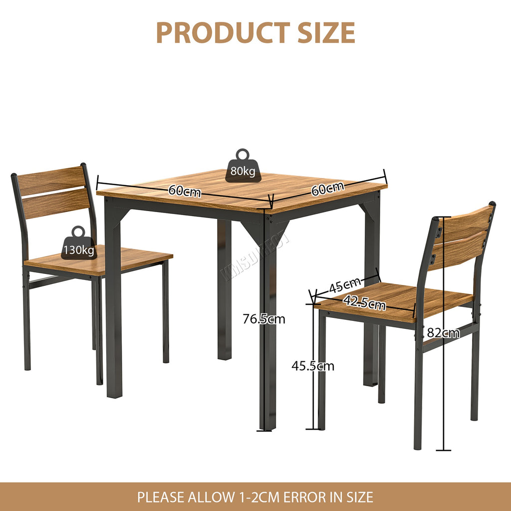 WestWood Dining Table 2 Chairs DS19 Natural