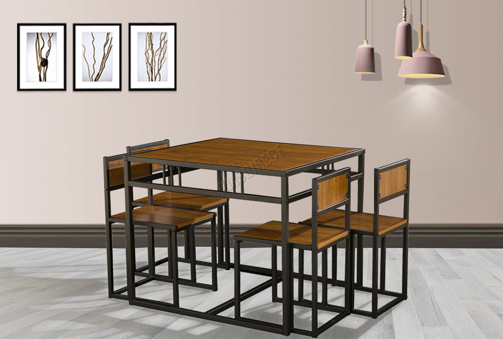 WestWood Dining Table and 4 Chairs Set WW-DS15 Walnut