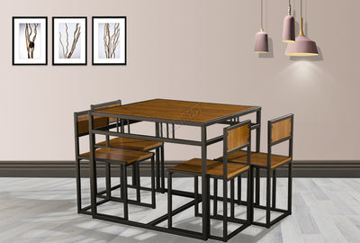 WestWood Dining Table and 4 Chairs Set WW-DS15 Walnut