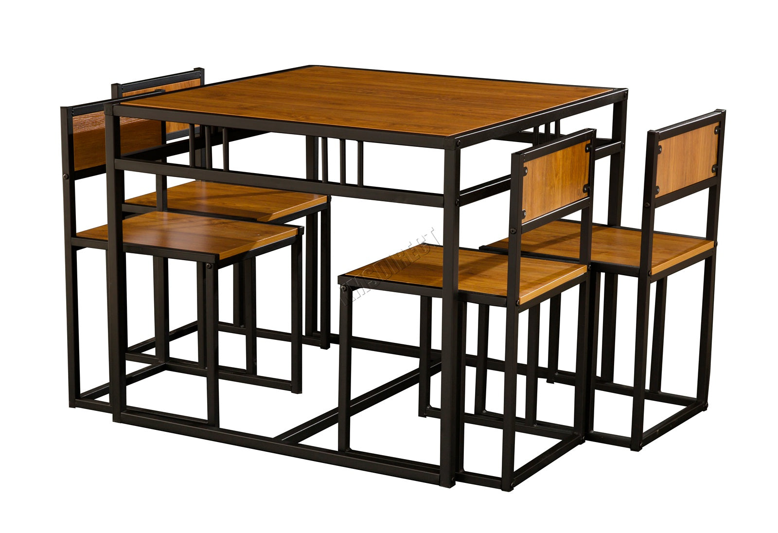 WestWood Dining Table and 4 Chairs Set WW-DS15 Walnut