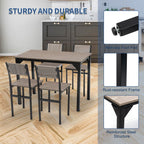 WestWood Compact Dining Table and 4 Chairs Set 5PCS