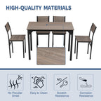 WestWood Compact Dining Table and 4 Chairs Set 5PCS