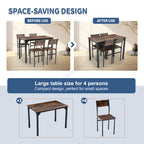 WestWood Compact Dining Table and 4 Chairs Set 5PCS