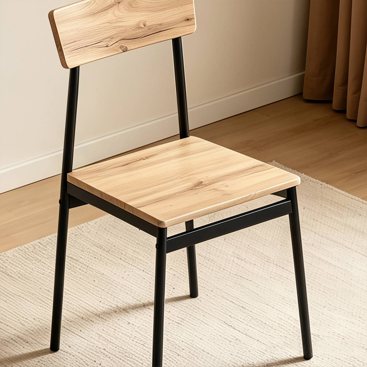 WestWood Modern Wooden Dining Table with 4 Chairs Set Kitchen Industrial Frame