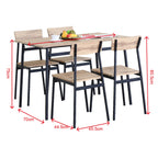 WestWood Modern Wooden Dining Table with 4 Chairs Set Kitchen Industrial Frame