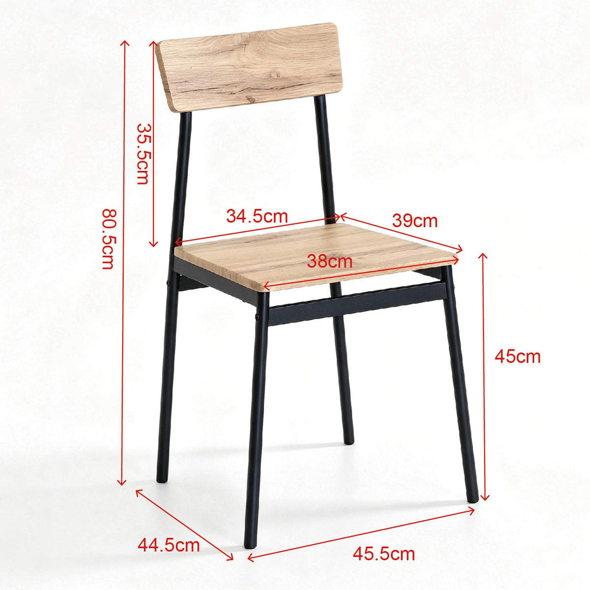 WestWood Modern Wooden Dining Table with 4 Chairs Set Kitchen Industrial Frame