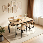 WestWood Modern Wooden Dining Table with 4 Chairs Set Kitchen Industrial Frame