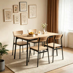 WestWood Modern Wooden Dining Table with 4 Chairs Set Kitchen Industrial Frame