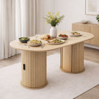WestWood Dining Table With Leg Storage Natural