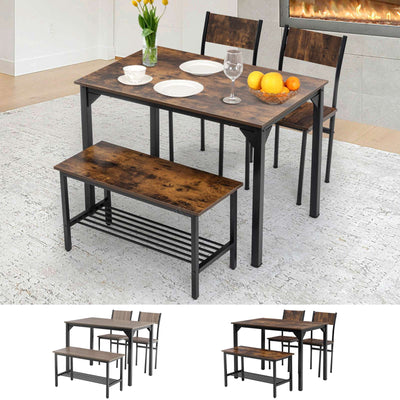 WestWood Compact Dining Table and 2 Chairs 1 Bench Set 4PCS