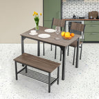 WestWood Compact Dining Table and 2 Chairs 1 Bench Set 4PCS