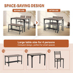 WestWood Compact Dining Table and 2 Chairs 1 Bench Set 4PCS