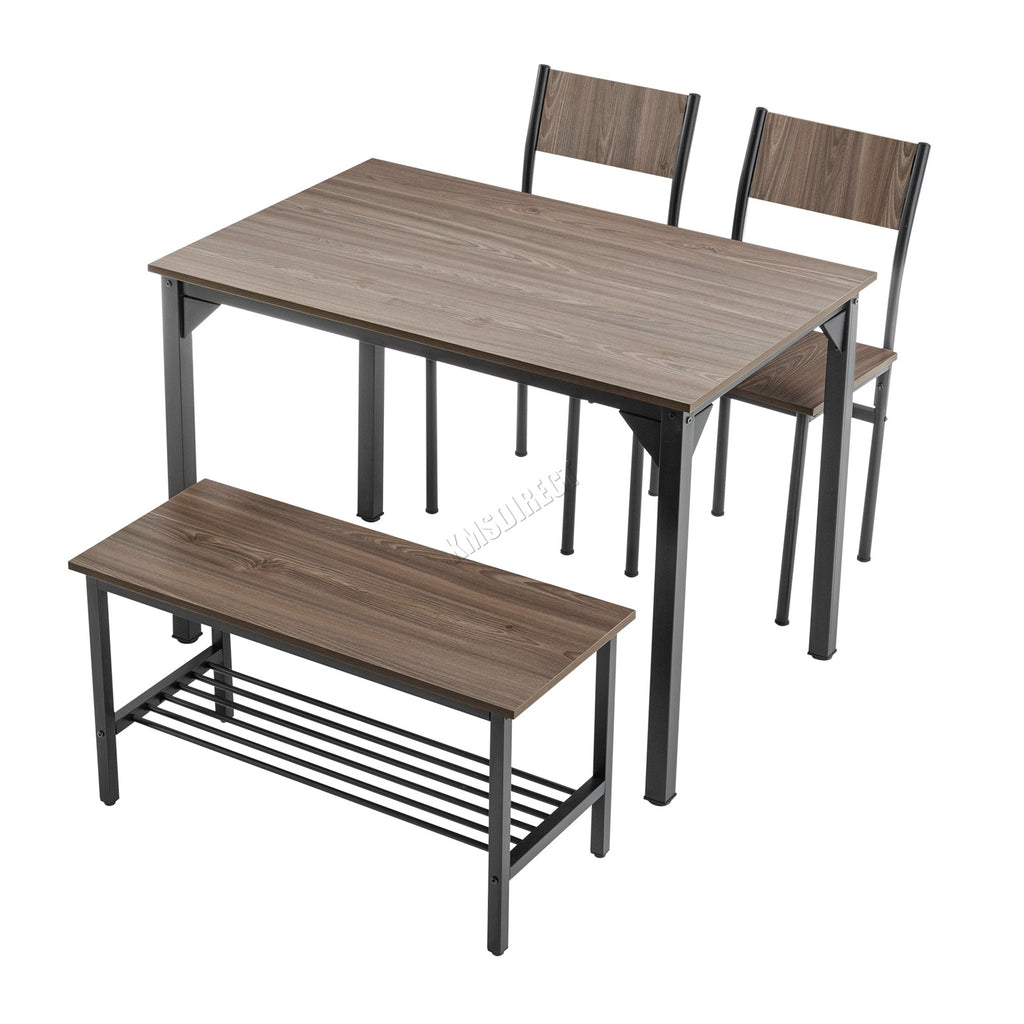 WestWood Compact Dining Table and 2 Chairs 1 Bench Set 4PCS