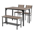 WestWood Compact Dining Table and 2 Chairs 1 Bench Set 4PCS