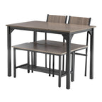 WestWood Compact Dining Table and 2 Chairs 1 Bench Set 4PCS