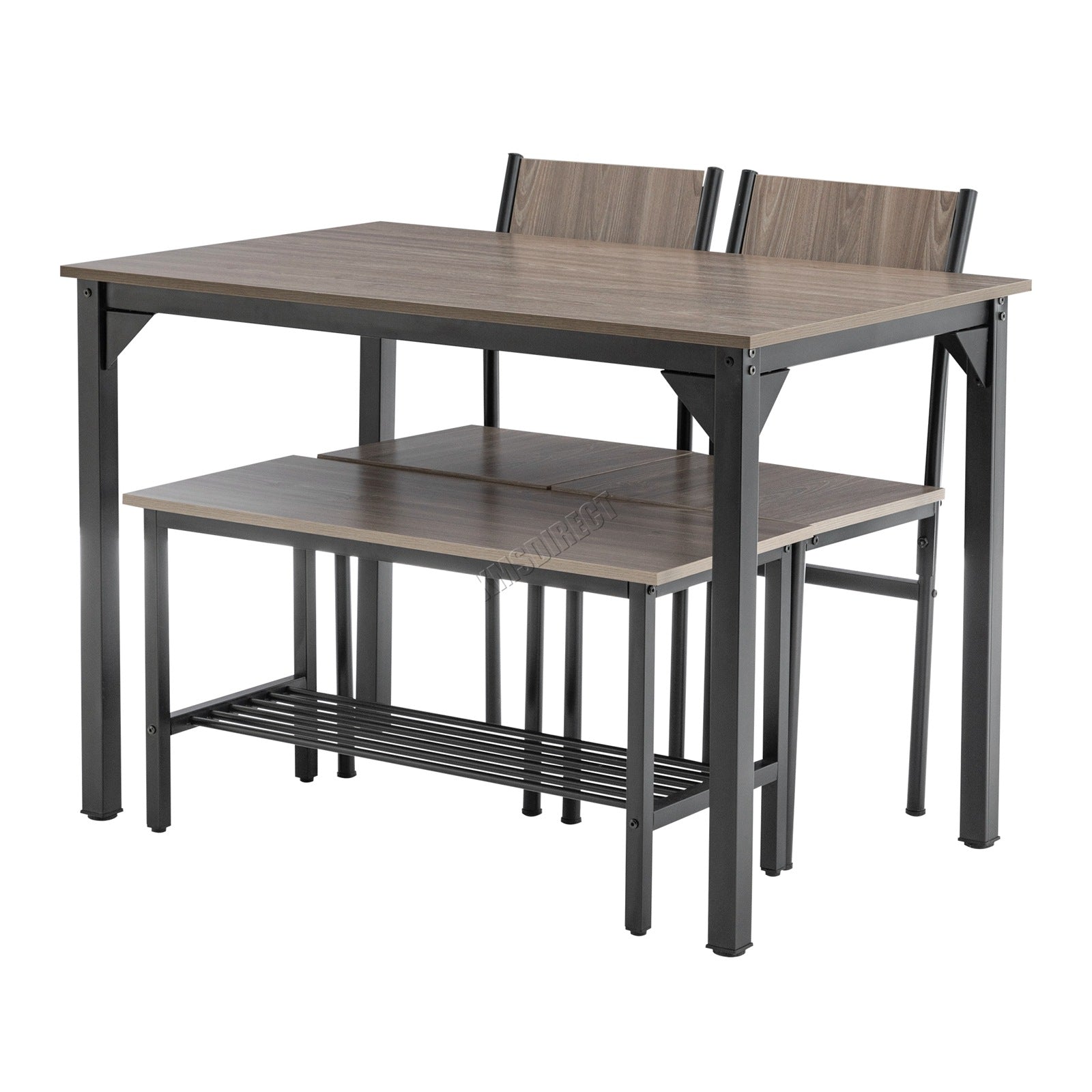 WestWood Compact Dining Table and 2 Chairs 1 Bench Set 4PCS