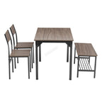 WestWood Compact Dining Table and 2 Chairs 1 Bench Set 4PCS