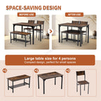 WestWood Compact Dining Table and 2 Chairs 1 Bench Set 4PCS