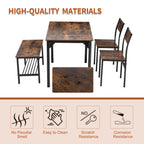 WestWood Compact Dining Table and 2 Chairs 1 Bench Set 4PCS