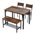 WestWood Compact Dining Table and 2 Chairs 1 Bench Set 4PCS
