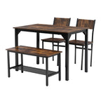 WestWood Compact Dining Table and 2 Chairs 1 Bench Set 4PCS