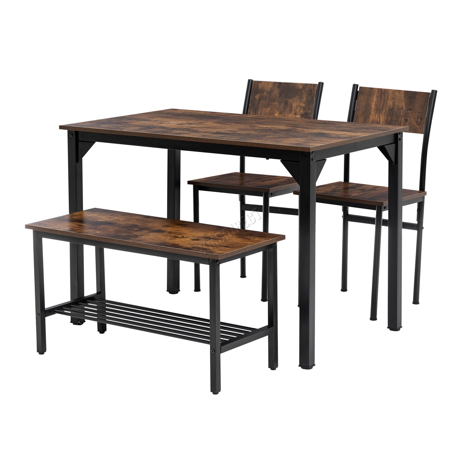 WestWood Compact Dining Table and 2 Chairs 1 Bench Set 4PCS