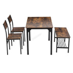 WestWood Compact Dining Table and 2 Chairs 1 Bench Set 4PCS