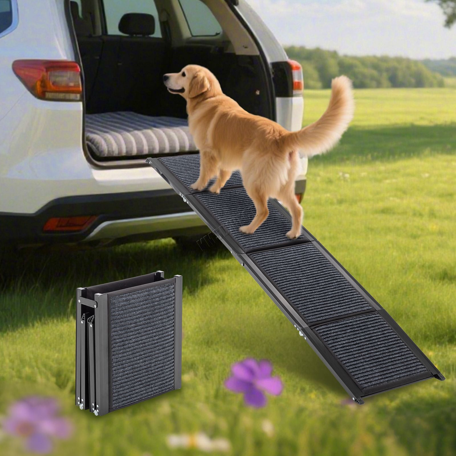 PawHaven Folding Dog Ramp Non-Slip Pet Ramp for Car Bed Sofa SUV