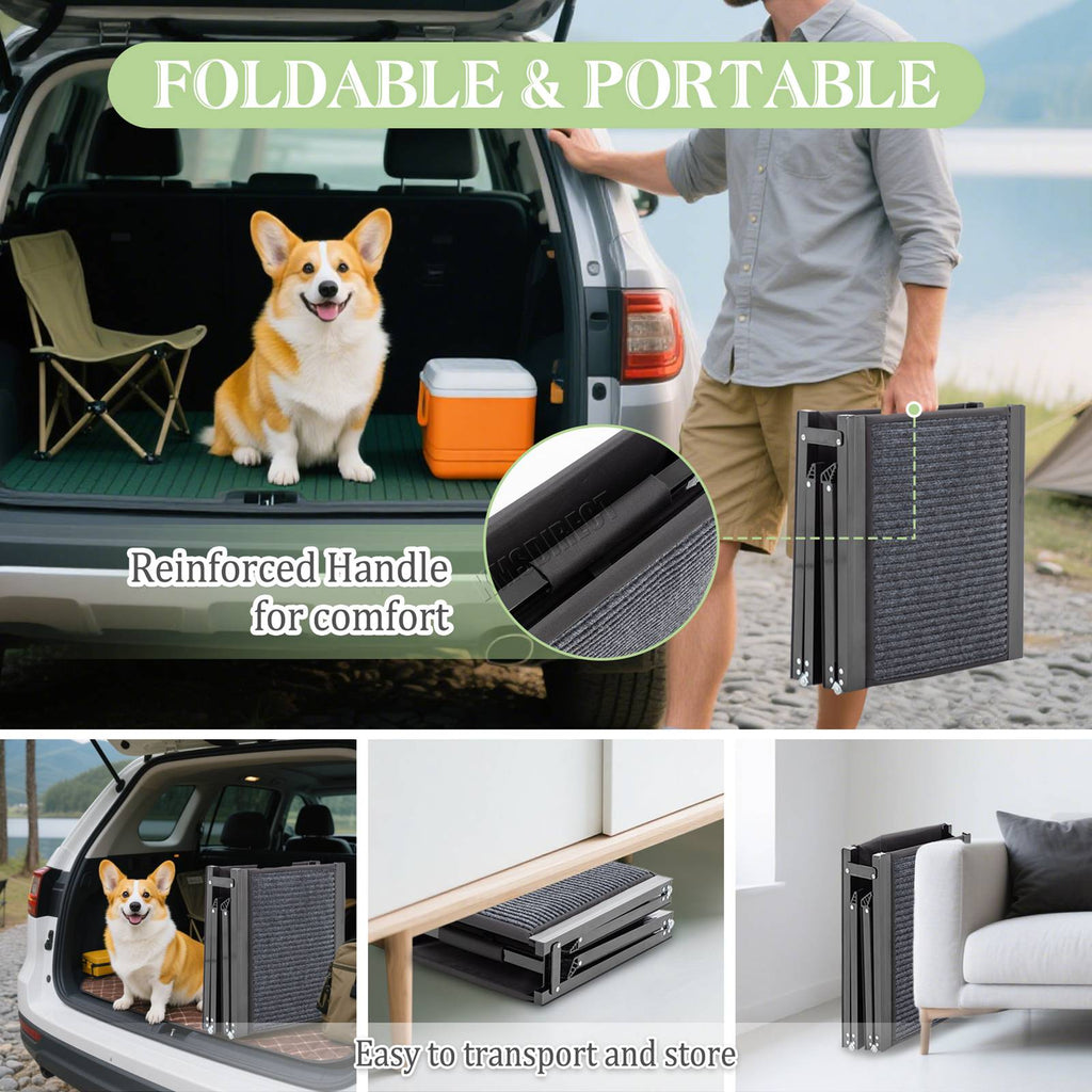 PawHaven Folding Dog Ramp Non-Slip Pet Ramp for Car Bed Sofa SUV