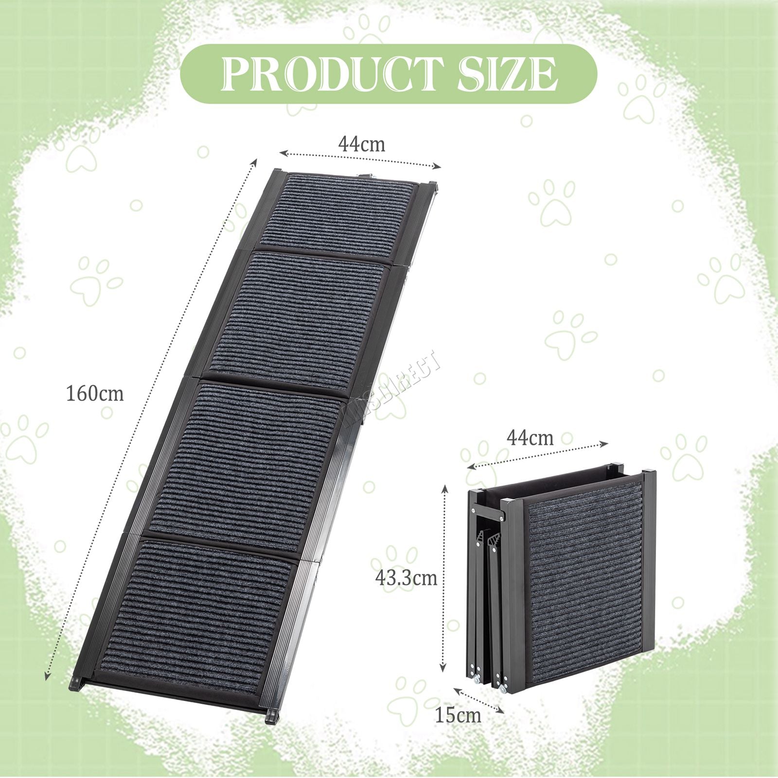 PawHaven Folding Dog Ramp Non-Slip Pet Ramp for Car Bed Sofa SUV