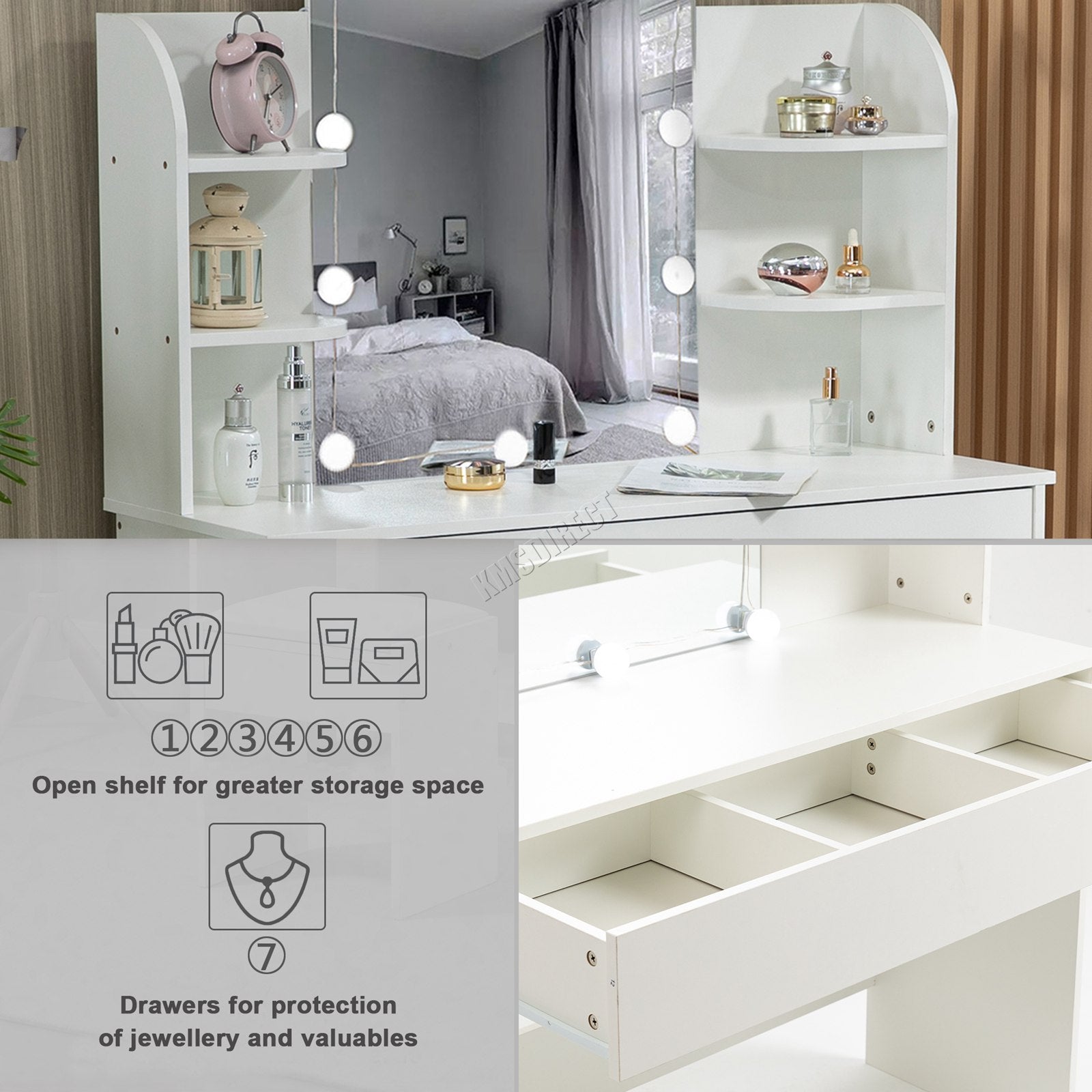 Westwood Dressing Table -With Ten LED Lights