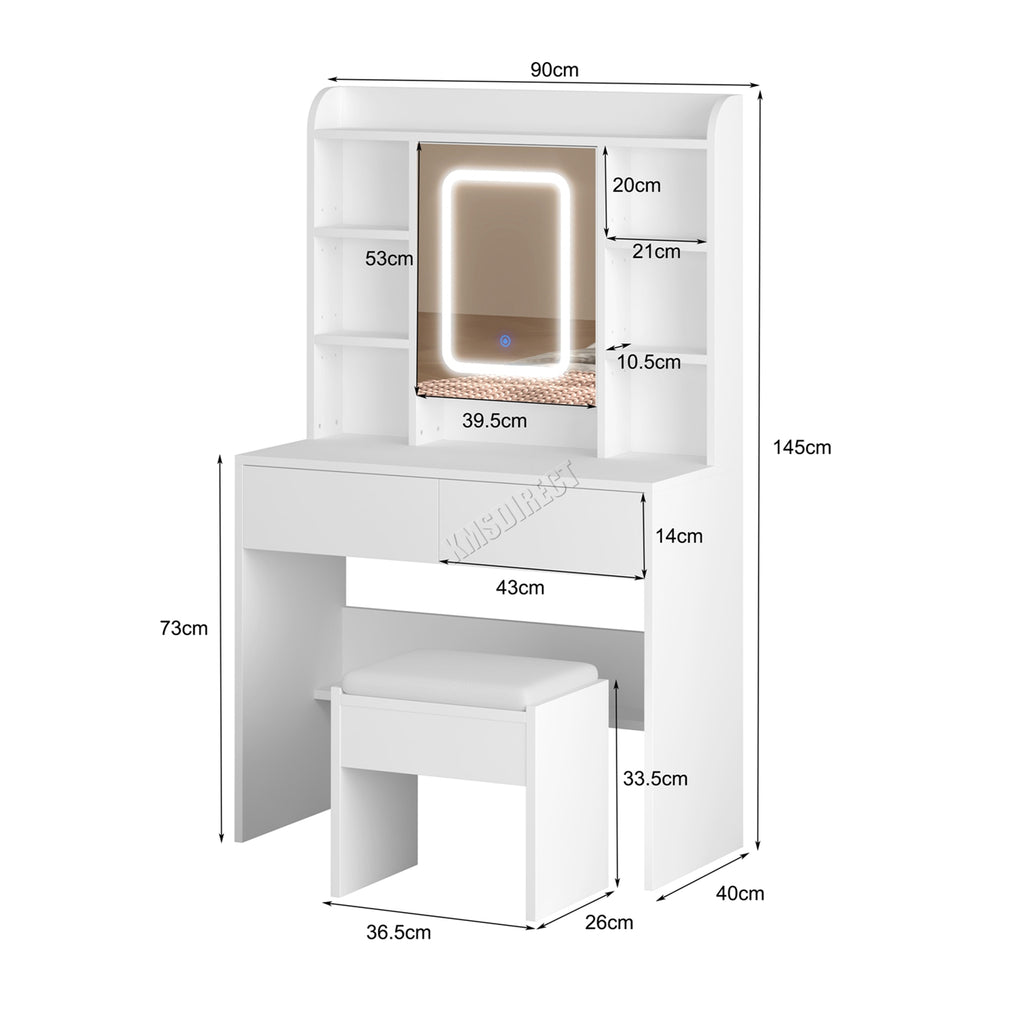 WestWood All Purpose White Dressing Table