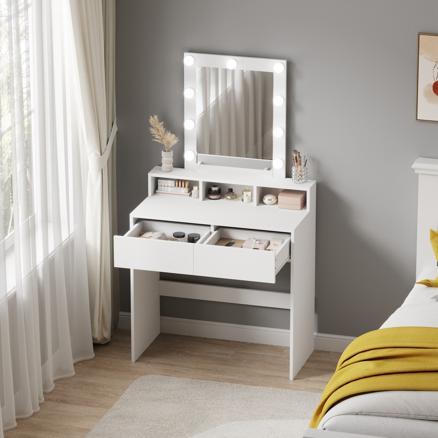 WestWood Minimalist White Dressing Table