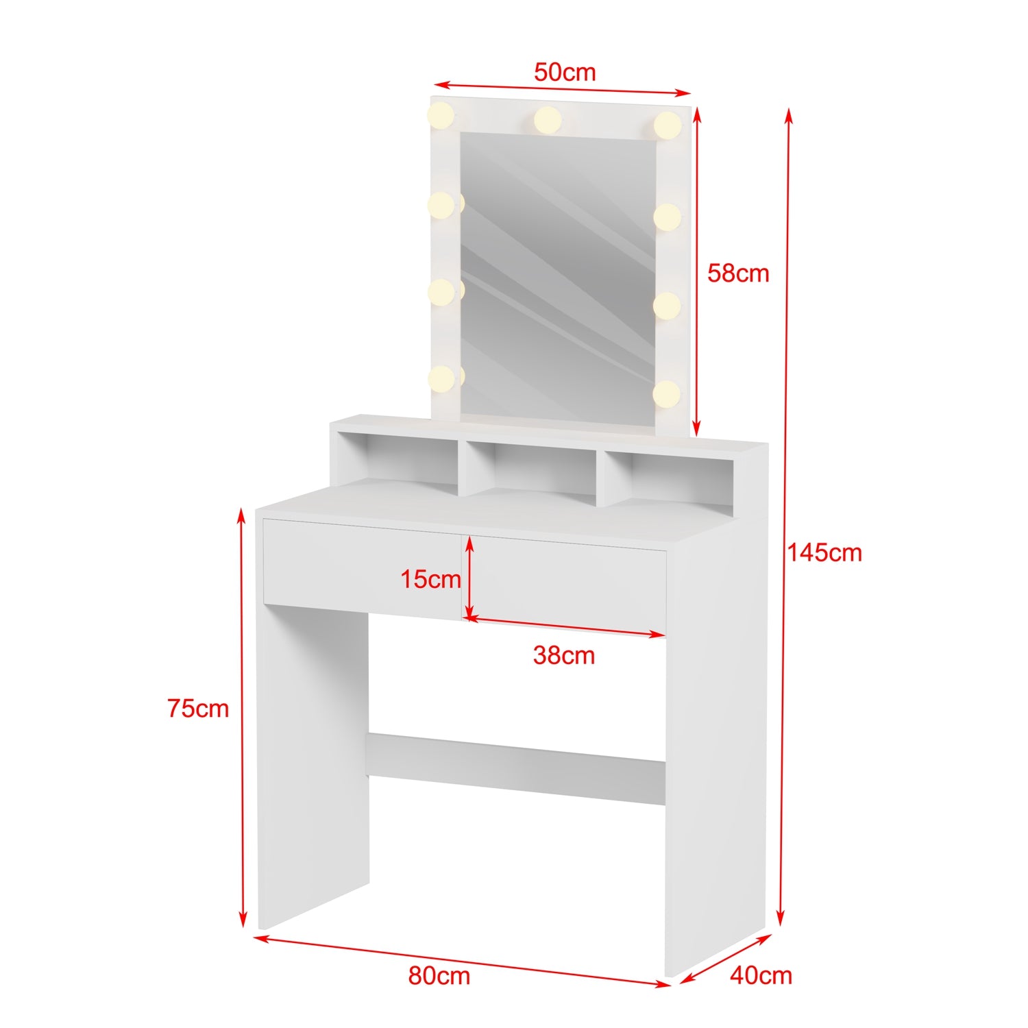 WestWood Minimalist White Dressing Table