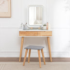 WestWood White Dressing Table, Solid Wood Legs