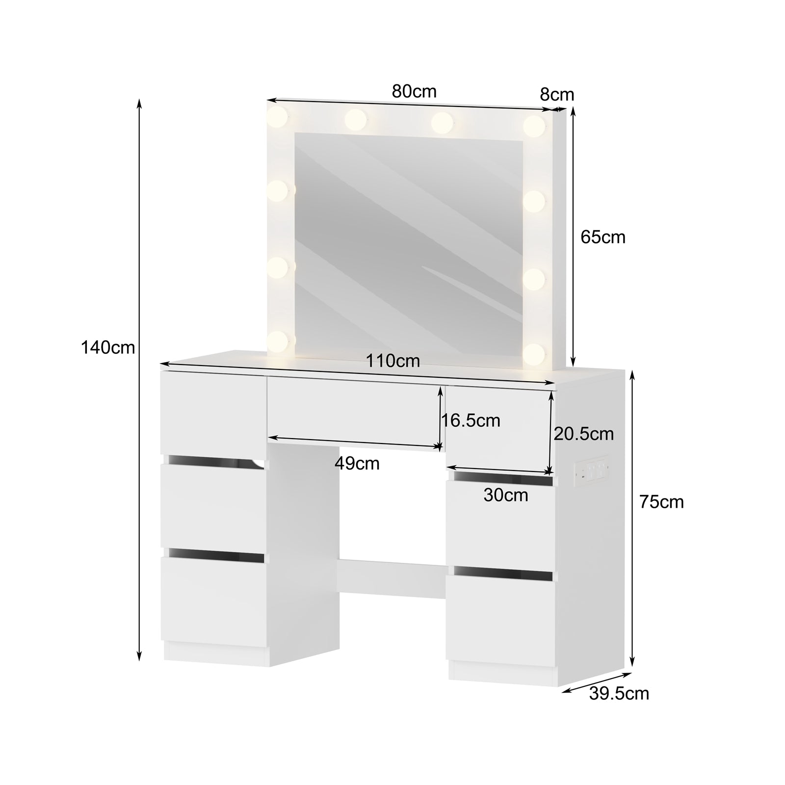 WestWood Dressing Table DT26 White