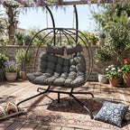 BIRCHTREE Hanging Egg Chair With Stand Garden Swing Hammock