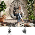 BIRCHTREE Hanging Egg Chair With Stand Garden Swing Hammock