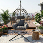 BIRCHTREE Hanging Egg Chair With Stand Garden Swing Hammock