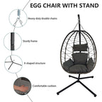 BIRCHTREE Hanging Egg Chair With Stand Garden Swing Hammock