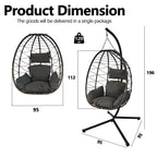 BIRCHTREE Hanging Egg Chair With Stand Garden Swing Hammock