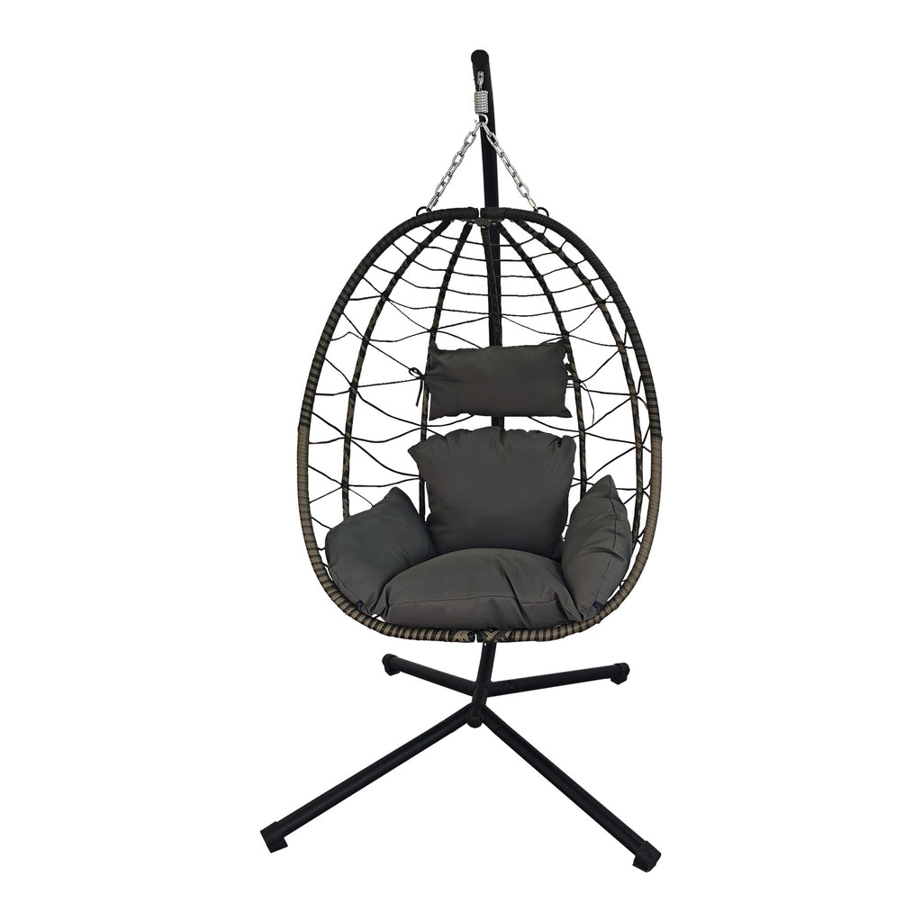 BIRCHTREE Hanging Egg Chair With Stand Garden Swing Hammock