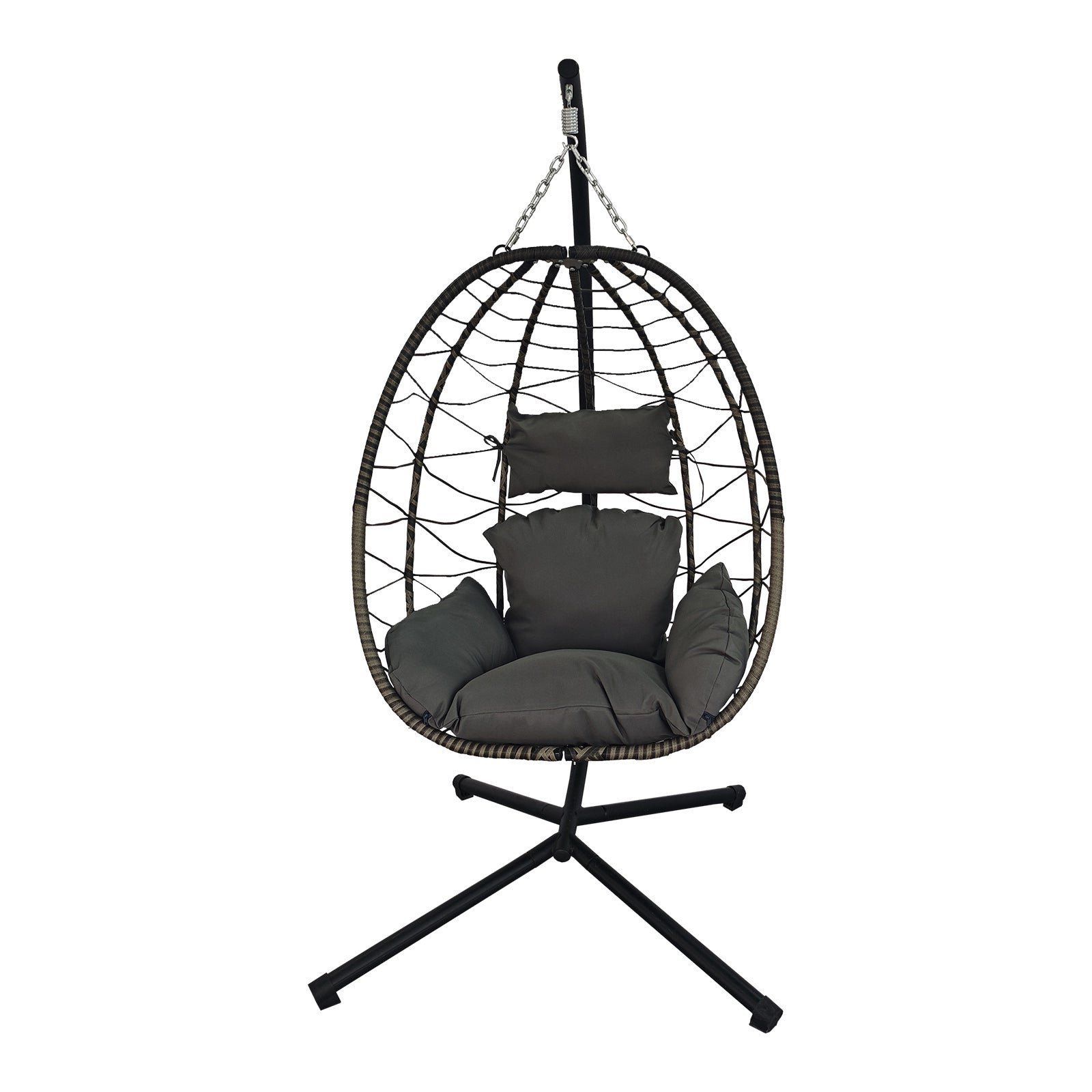 BIRCHTREE Hanging Egg Chair With Stand Garden Swing Hammock