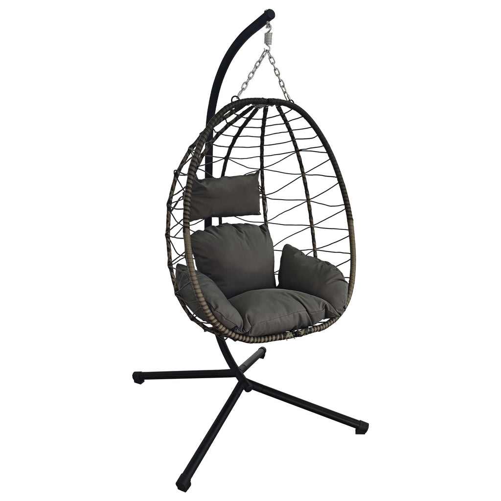 BIRCHTREE Hanging Egg Chair With Stand Garden Swing Hammock