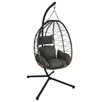 BIRCHTREE Hanging Egg Chair With Stand Garden Swing Hammock