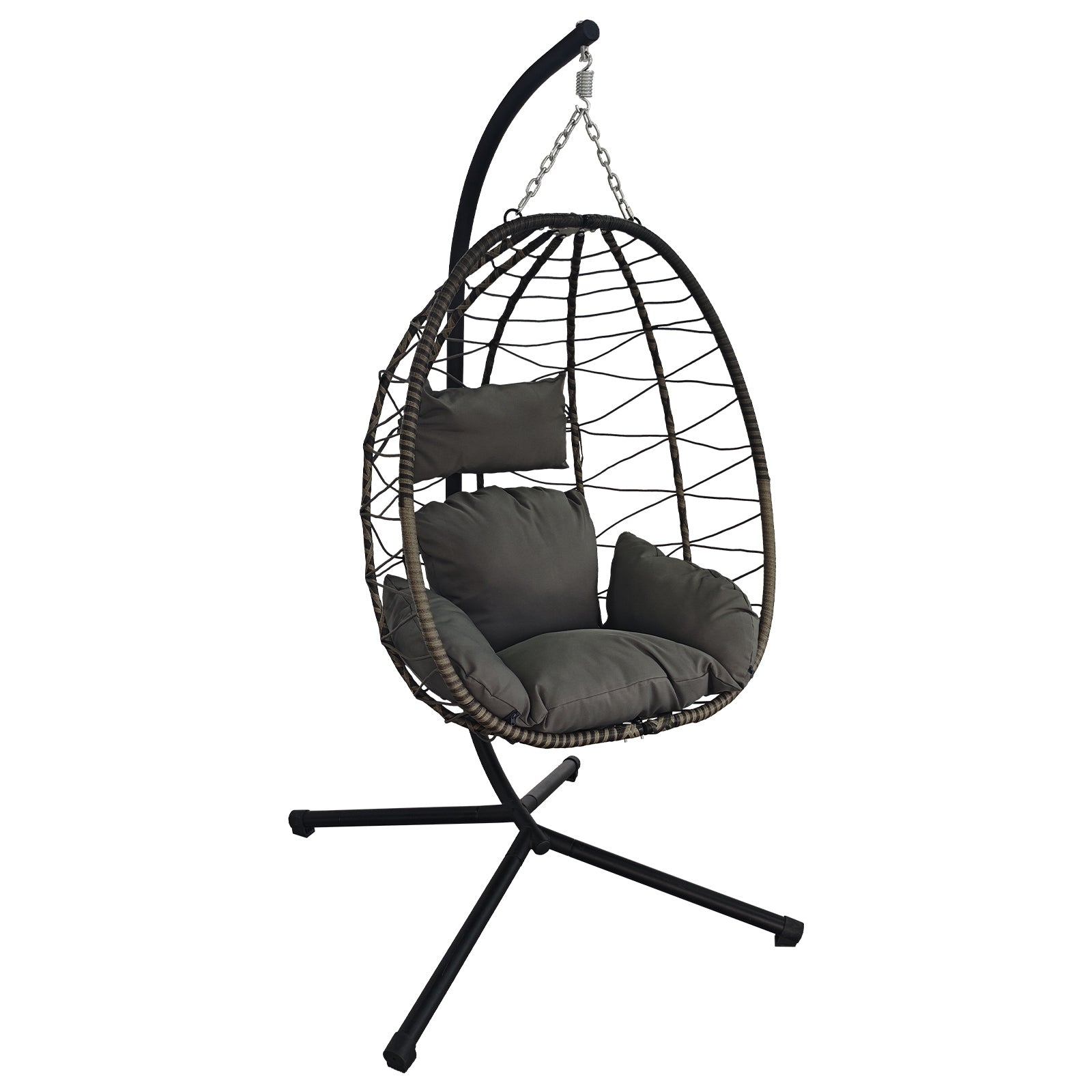 BIRCHTREE Hanging Egg Chair With Stand Garden Swing Hammock