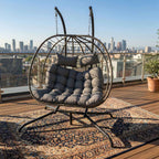 BIRCHTREE Hanging Egg Chair With Stand Garden Swing Hammock