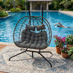 BIRCHTREE Hanging Egg Chair With Stand Garden Swing Hammock