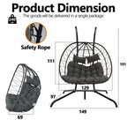 BIRCHTREE Hanging Egg Chair With Stand Garden Swing Hammock