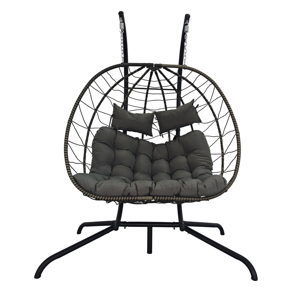 BIRCHTREE Hanging Egg Chair With Stand Garden Swing Hammock